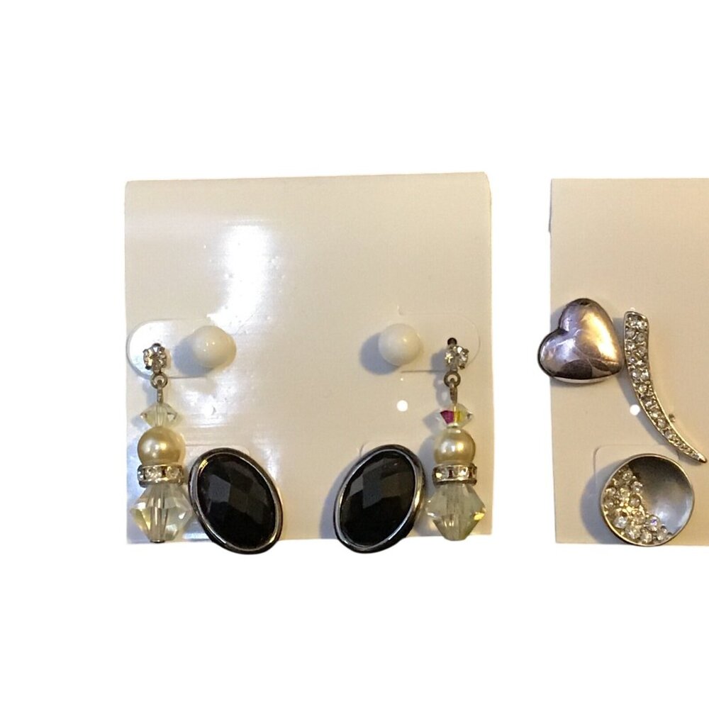 Lot Of 10 Vintage Pierced Earrings In Mixed Styles & Colors (1344) - Picture 4 of 7